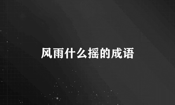 风雨什么摇的成语