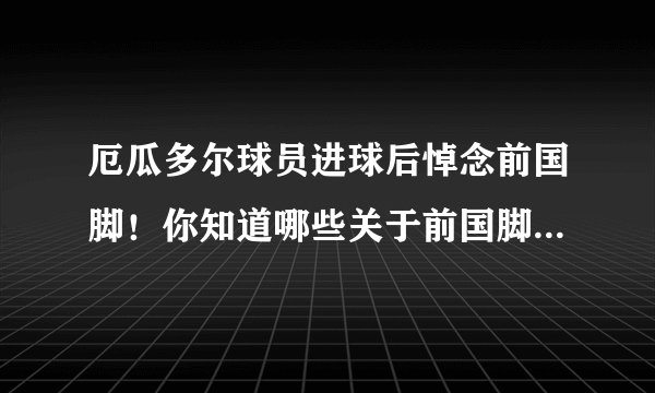 厄瓜多尔球员进球后悼念前国脚！你知道哪些关于前国脚的故事？
