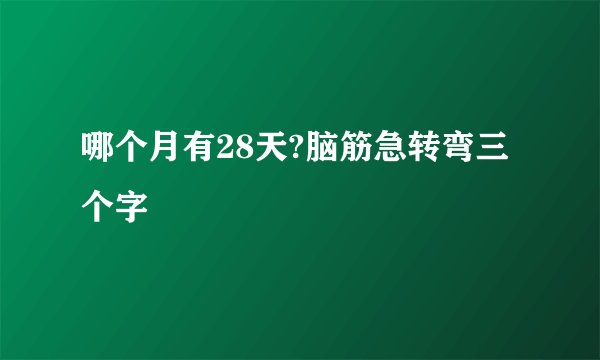 哪个月有28天?脑筋急转弯三个字