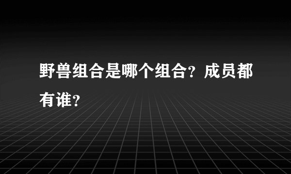 野兽组合是哪个组合？成员都有谁？