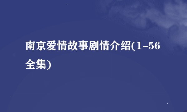 南京爱情故事剧情介绍(1-56全集)