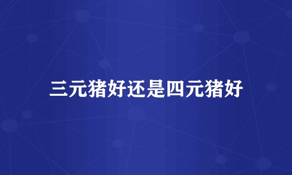 三元猪好还是四元猪好