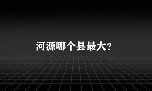 河源哪个县最大？