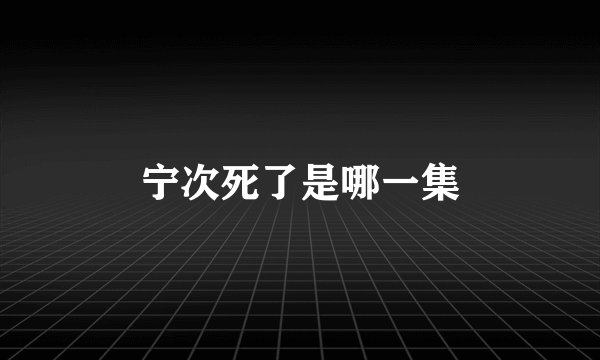 宁次死了是哪一集