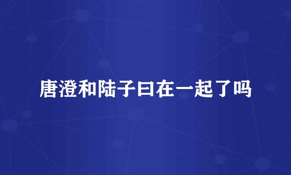唐澄和陆子曰在一起了吗