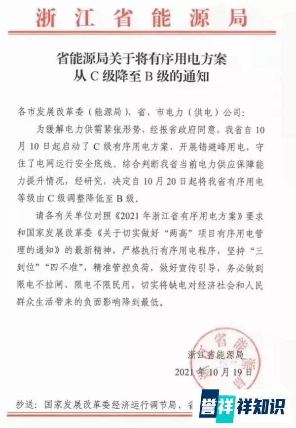 浙江发布用电降级通知！“限电”有望解除？