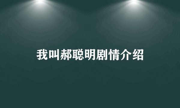 我叫郝聪明剧情介绍