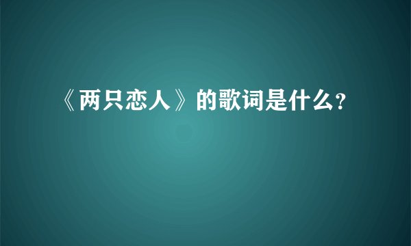 《两只恋人》的歌词是什么？