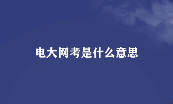 电大网考是什么意思