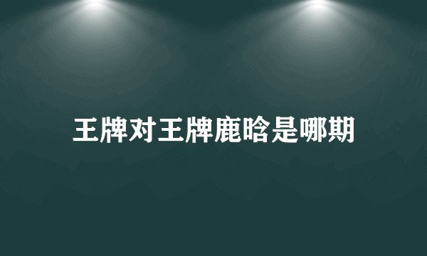 王牌对王牌鹿晗是哪期