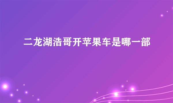 二龙湖浩哥开苹果车是哪一部
