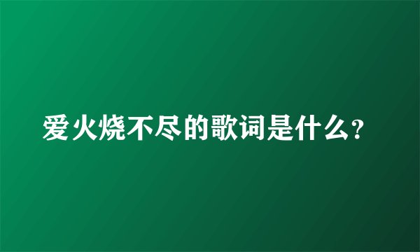 爱火烧不尽的歌词是什么？