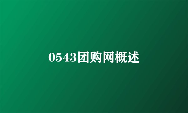 0543团购网概述