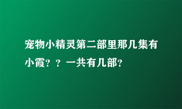 宠物小精灵第二部里那几集有小霞？？一共有几部？