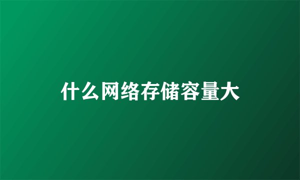 什么网络存储容量大