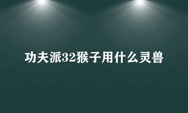 功夫派32猴子用什么灵兽