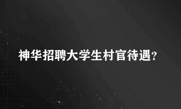 神华招聘大学生村官待遇？