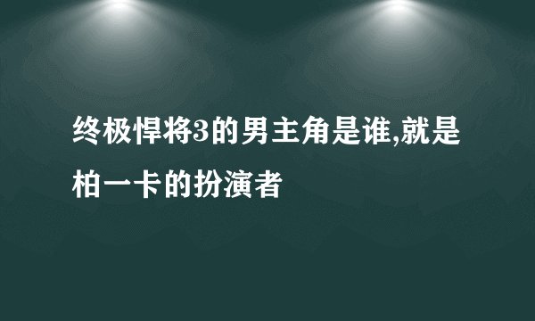 终极悍将3的男主角是谁,就是柏一卡的扮演者