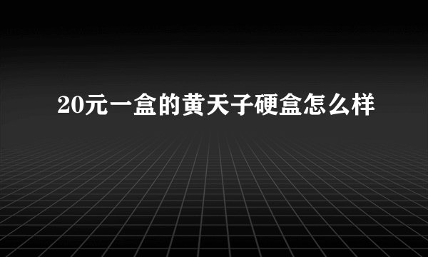 20元一盒的黄天子硬盒怎么样