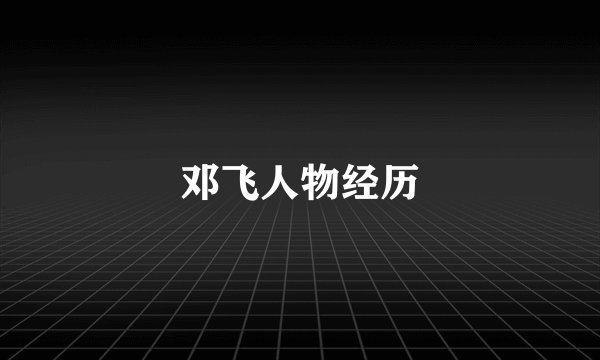 邓飞人物经历