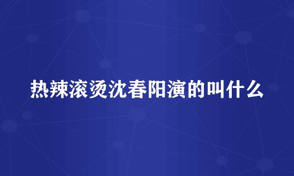热辣滚烫沈春阳演的叫什么