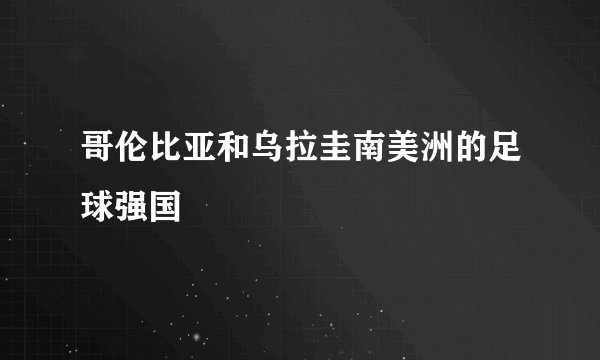 哥伦比亚和乌拉圭南美洲的足球强国