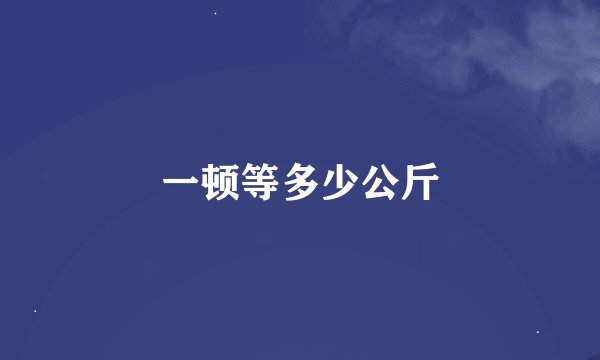 一顿等多少公斤