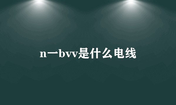n一bvv是什么电线