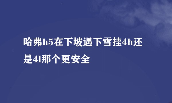 哈弗h5在下坡遇下雪挂4h还是4l那个更安全