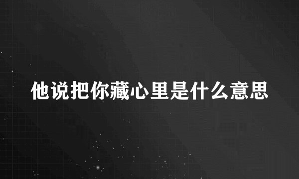 他说把你藏心里是什么意思