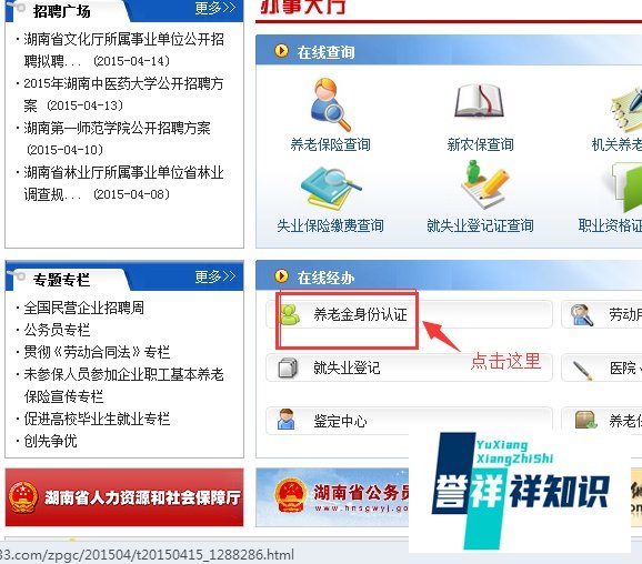 湖南地区养老金身份认证怎么弄