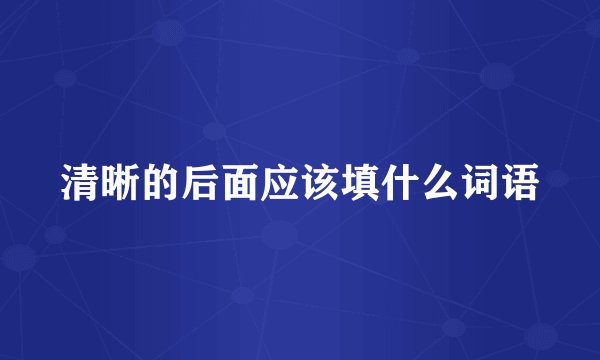 清晰的后面应该填什么词语