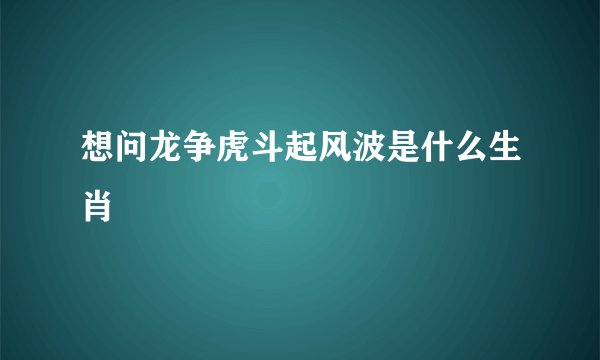 想问龙争虎斗起风波是什么生肖