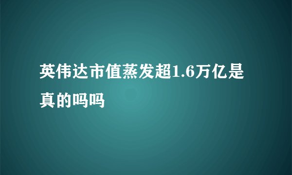 英伟达市值蒸发超1.6万亿是真的吗吗