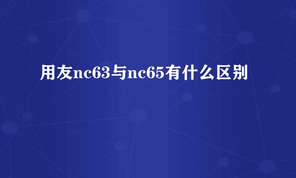 用友nc63与nc65有什么区别