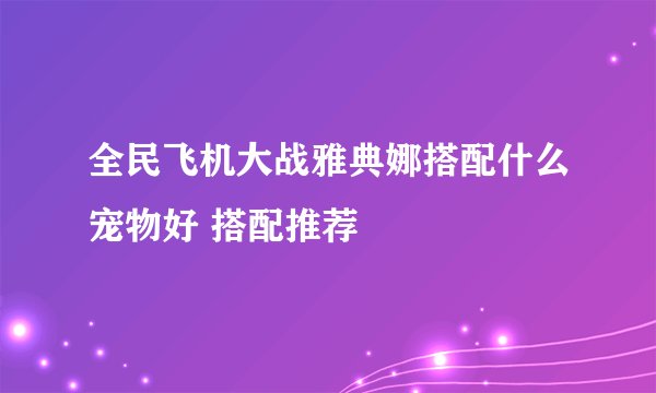 全民飞机大战雅典娜搭配什么宠物好 搭配推荐