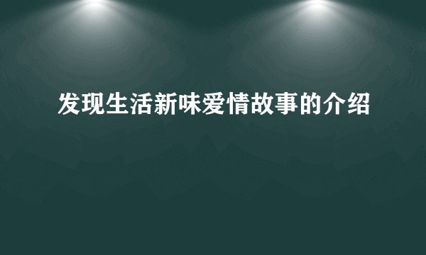发现生活新味爱情故事的介绍