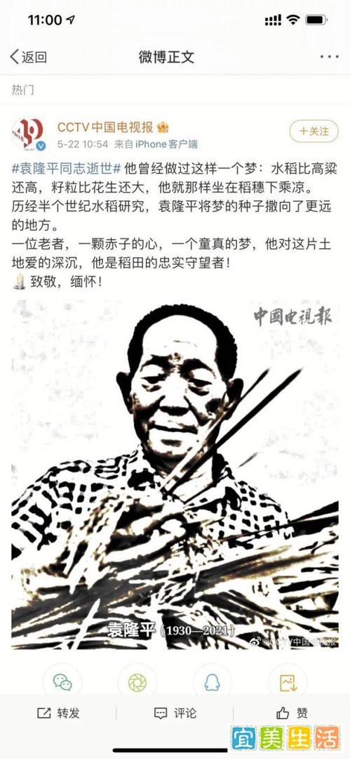 袁隆平院士去世消息不实，CGTN已道歉