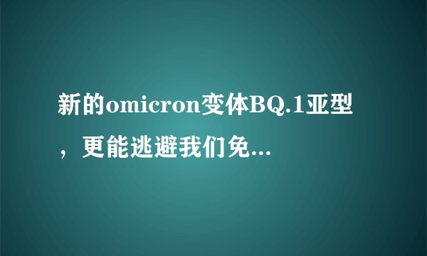 新的omicron变体BQ.1亚型，更能逃避我们免疫系统的抗体