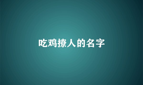 吃鸡撩人的名字