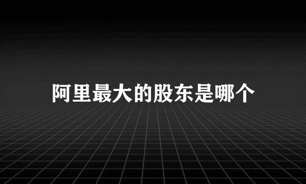 阿里最大的股东是哪个