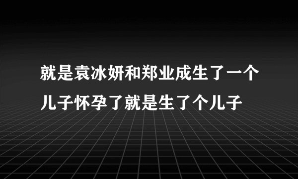 就是袁冰妍和郑业成生了一个儿子怀孕了就是生了个儿子