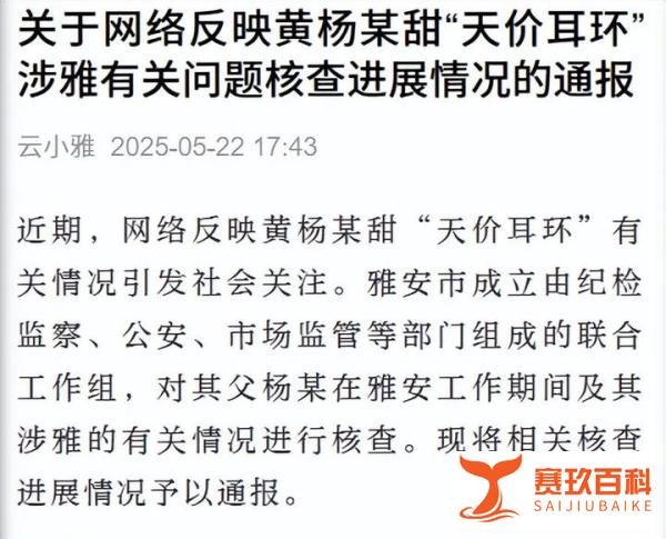 闹大了,黄杨钿甜父亲杨伟,被立案调查