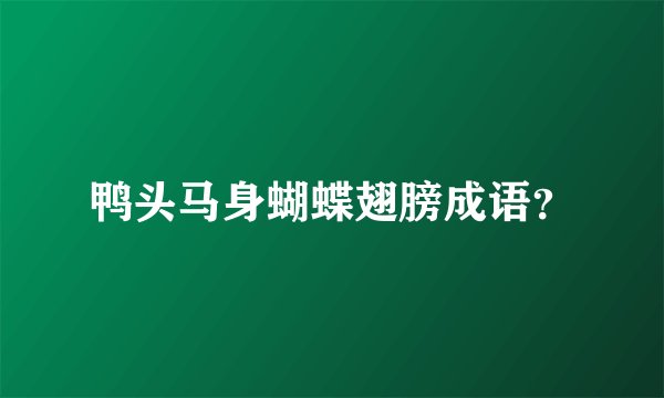 鸭头马身蝴蝶翅膀成语？