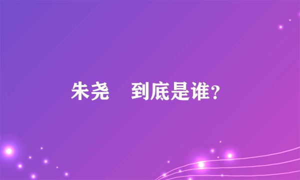 朱尧堃到底是谁？
