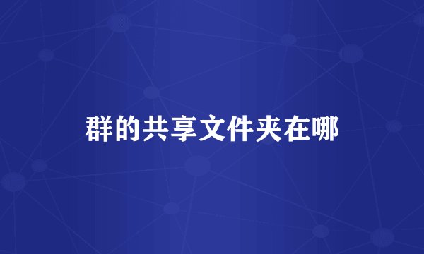 群的共享文件夹在哪