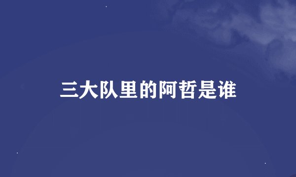 三大队里的阿哲是谁