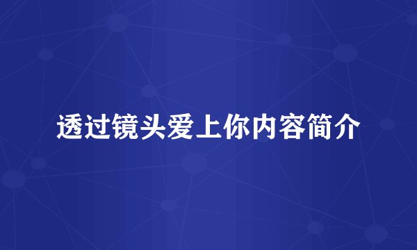 透过镜头爱上你内容简介