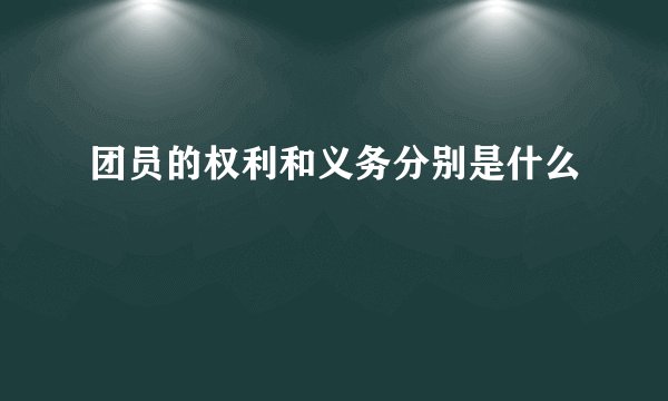 团员的权利和义务分别是什么