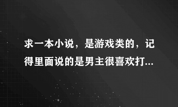 求一本小说，是游戏类的，记得里面说的是男主很喜欢打游戏是带头盔的